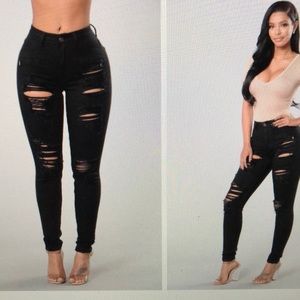 Black jeans high waisted distressed